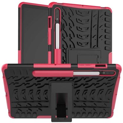 Housse rose 2-en-1 anti-choc pour Samsung Galaxy Tab S7 S8 - Publicité Housse rose 2-en-1 anti-choc pour Samsung Galaxy Tab S7 S8 - Publicité