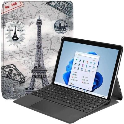 Étui Tour Eiffel en Cuir pour Surface Pro 8 - Publicité Étui Tour Eiffel en Cuir pour Surface Pro 8 - Publicité