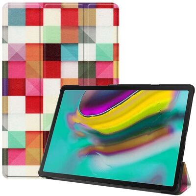 Htdmobiles Étui en Cuir Synthétique avec Triangles Colorés pour Samsung Galaxy Tab S5e - Publicité Htdmobiles Étui en Cuir Synthétique avec Triangles Colorés pour Samsung Galaxy Tab S5e - Publicité