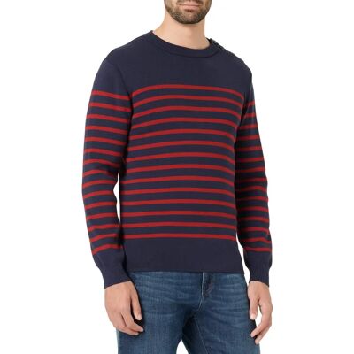 Pull Armor-Lux Groix Rayé Navy Red Blue - Sweater Pull Armor-Lux Groix Rayé Navy Red Blue - Sweater