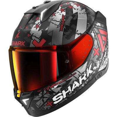 SHARK Skwal i3 - Hellcat nero opaco/cromo/rosso SHARK Skwal i3 - Hellcat nero opaco/cromo/rosso