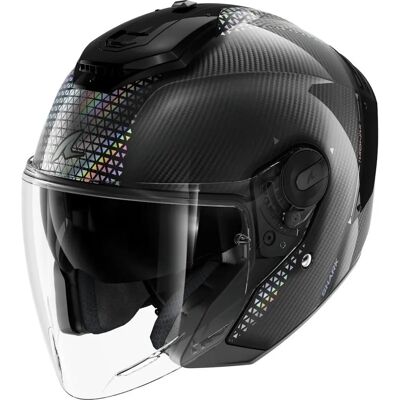 Casco Shark RS JET CARBON - Nero / Argento / Perla Casco Shark RS JET CARBON - Nero / Argento / Perla