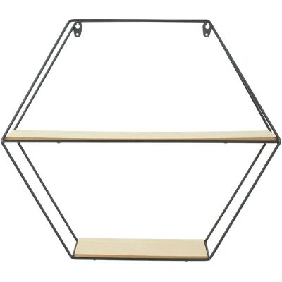 Home Deco Factory Étagère Murale Hexagonale - 46x10x40 cm - Publicité Home Deco Factory Étagère Murale Hexagonale - 46x10x40 cm - Publicité