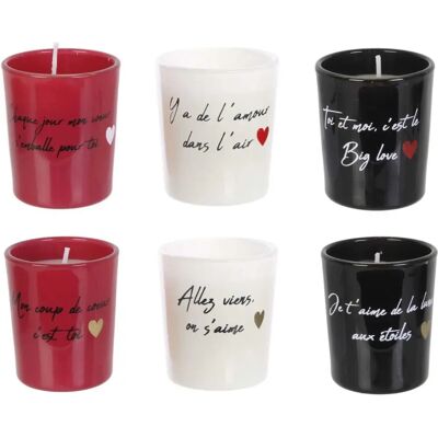 Bougies Love Words - Pack de 6 - Publicité Bougies Love Words - Pack de 6 - Publicité