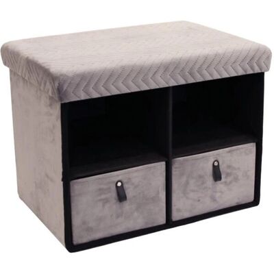 Deco Factory Ottoman de Rangement en Velours - Mobilier - Publicité Deco Factory Ottoman de Rangement en Velours - Mobilier - Publicité