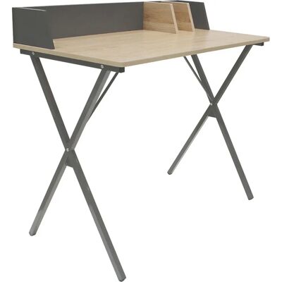 Bureau en métal gris de Home Deco Factory - 90x50x84 cm - Publicité Bureau en métal gris de Home Deco Factory - 90x50x84 cm - Publicité