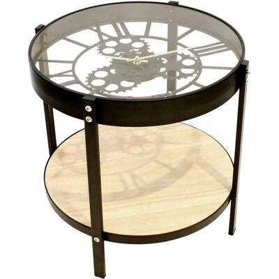 HOME DECO Modell - Schwarzer & Natürlicher runder Couchtisch HOME DECO Modell - Schwarzer & Natürlicher runder Couchtisch