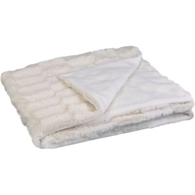The Home Deco Factory Plaid in pelliccia sintetica - 150x120 cm - Bianco The Home Deco Factory Plaid in pelliccia sintetica - 150x120 cm - Bianco