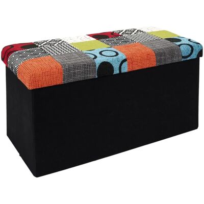 HOME DÉCO FACTORY HD6507 Banc de Rangement - Patchwork Multicolore HOME DÉCO FACTORY HD6507 Banc de Rangement - Patchwork Multicolore