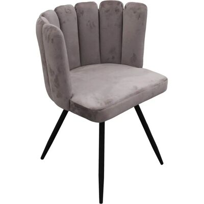 Home Deco Factory Chaise Ariel Velours Gris - Publicité Home Deco Factory Chaise Ariel Velours Gris - Publicité