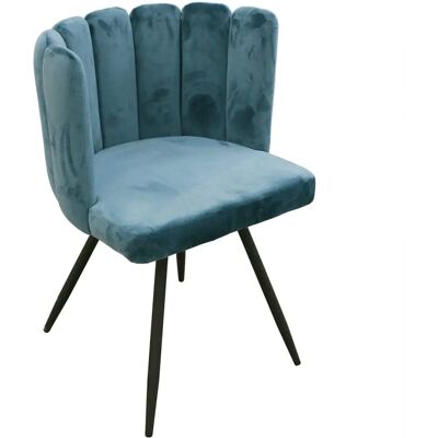 Chaise Velours Bleu Canard Ariel Home Deco Factory - Chaise - Publicité Chaise Velours Bleu Canard Ariel Home Deco Factory - Chaise - Publicité