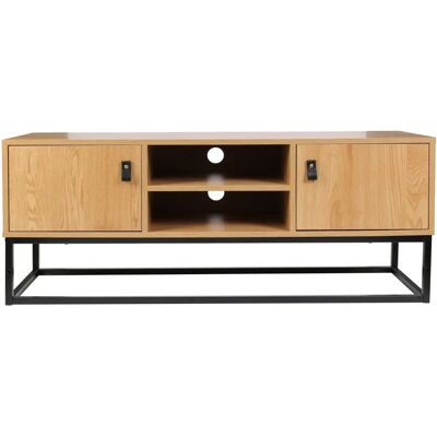 Meuble TV Abbott - Bois & Métal - 117x39x48 cm - Publicité Meuble TV Abbott - Bois & Métal - 117x39x48 cm - Publicité
