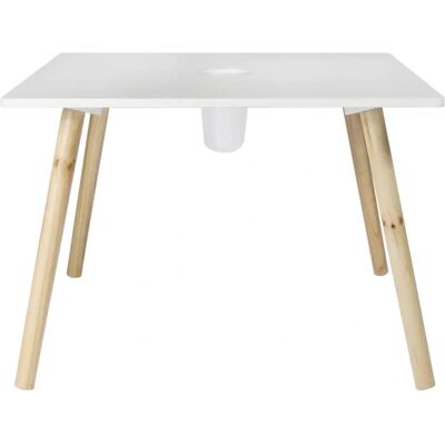 Home Deco Kids Table pour Enfants - Blanc et Naturel - 60cm - Apprentissage & Jeu - Publicité Home Deco Kids Table pour Enfants - Blanc et Naturel - 60cm - Apprentissage & Jeu - Publicité