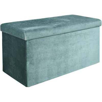 Home Deco Factory Ottoman de Rangement en Velours Bleu - Ottoman de Rangement - Publicité Home Deco Factory Ottoman de Rangement en Velours Bleu - Ottoman de Rangement - Publicité