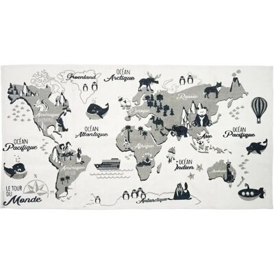 Tapis Enfant Home Deco Factory Carte Du Monde Coton 70x140cm - Publicité Tapis Enfant Home Deco Factory Carte Du Monde Coton 70x140cm - Publicité