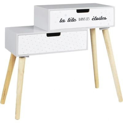 Table de chevet blanche Home Deco Kids - 2 tiroirs - 54.5cm - Mobilier chambre - Publicité Table de chevet blanche Home Deco Kids - 2 tiroirs - 54.5cm - Mobilier chambre - Publicité