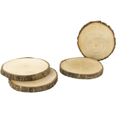 THE HOME DECO FACTORY Ensemble de 4 sous-verres en bois - 11cm Diamètre THE HOME DECO FACTORY Ensemble de 4 sous-verres en bois - 11cm Diamètre