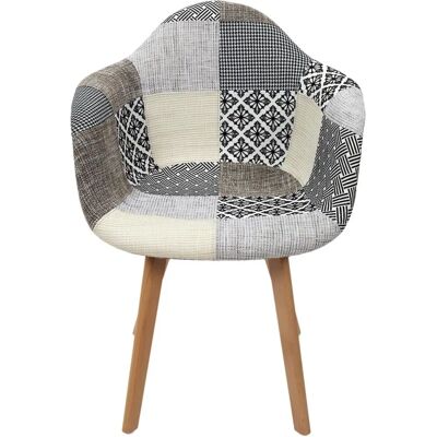 Home Deco Factory Fauteuil - Patchwork - Lot de 2 - Publicité Home Deco Factory Fauteuil - Patchwork - Lot de 2 - Publicité