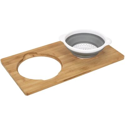 Northix Planche à découper en bambou avec passoire - Design moderne Northix Planche à découper en bambou avec passoire - Design moderne