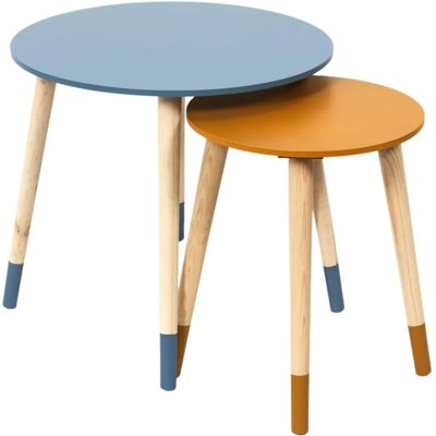 Home Deco Factory Blau Gelb Bicolor Stapelbare Beistelltische Home Deco Factory Blau Gelb Bicolor Stapelbare Beistelltische