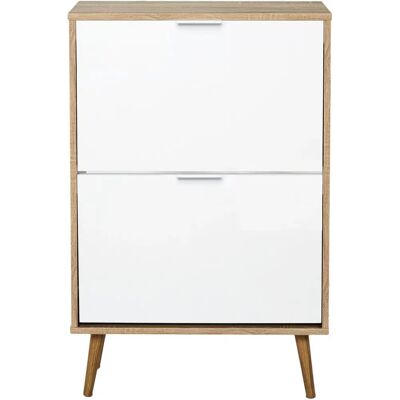El armario zapatero de madera blanca de THE HOME DECO FACTORY - 2 puertas El armario zapatero de madera blanca de THE HOME DECO FACTORY - 2 puertas