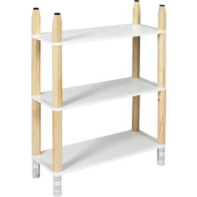 Étagère HOME KOOL 3 Niveaux - Bois, Blanc & Naturel - Bureau & Enfants - Publicité Étagère HOME KOOL 3 Niveaux - Bois, Blanc & Naturel - Bureau & Enfants - Publicité