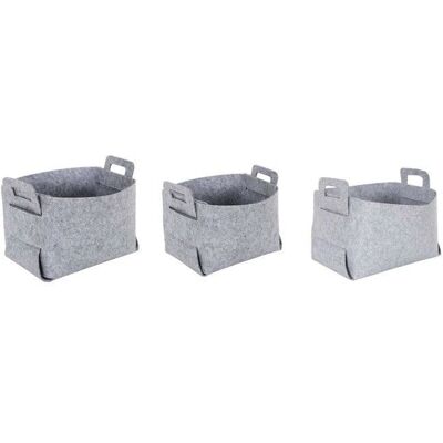 The Home Deco Factory JEROMIE X3 Paniers Grisés - Paniers de stockage - Publicité The Home Deco Factory JEROMIE X3 Paniers Grisés - Paniers de stockage - Publicité