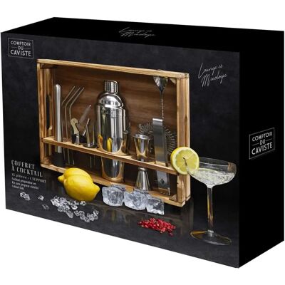 Northix Modello - Set di cocktail da 15 pezzi con scatola in legno Northix Modello - Set di cocktail da 15 pezzi con scatola in legno