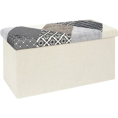 Home Deco Factory Banc Banc Pliant Gris Beige - Banc de rangement - Publicité Home Deco Factory Banc Banc Pliant Gris Beige - Banc de rangement - Publicité