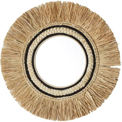 Miroir Home Deco Factory - Beige - Rond - Cadre en rafia Miroir Home Deco Factory - Beige - Rond - Cadre en rafia