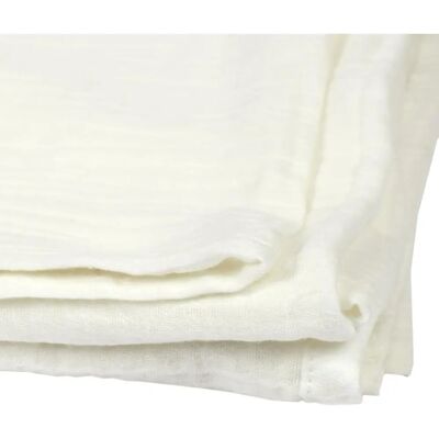 Home Deco Factory Plaid in gaze di cotone bianco - 120x150cm Home Deco Factory Plaid in gaze di cotone bianco - 120x150cm