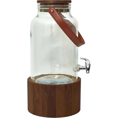 Distributeur de boissons en verre Northix 6 L avec socle en bois - Élégant et durable - Publicité Distributeur de boissons en verre Northix 6 L avec socle en bois - Élégant et durable - Publicité