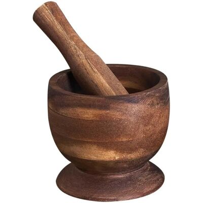 Mortier et pilon de la Home Deco Factory - Bois d'acacia rustique 12cm Mortier et pilon de la Home Deco Factory - Bois d'acacia rustique 12cm