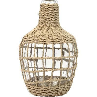 Vaso Dame Jeanne tréssée beige - 16x25.5 cm - Vaso Vaso Dame Jeanne tréssée beige - 16x25.5 cm - Vaso