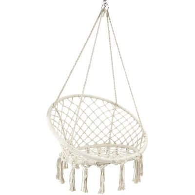 The Home Deco Factory - Fauteuil suspendu macramé Terre inconnue - Beige - 120 x 80 cm - chaise suspendue - Publicité The Home Deco Factory - Fauteuil suspendu macramé Terre inconnue - Beige - 120 x 80 cm - chaise suspendue - Publicité