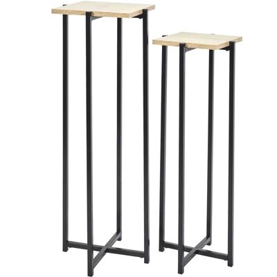 The Home Deco Factory Conjunto de 2 taburetes Loka - Metal Madera The Home Deco Factory Conjunto de 2 taburetes Loka - Metal Madera