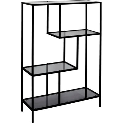 Étagère en métal et verre fumé Edison - Style contemporain - Publicité Étagère en métal et verre fumé Edison - Style contemporain - Publicité