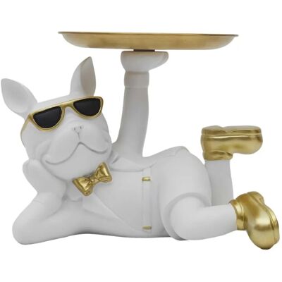 Altri Brand Bulldog Blanc Or 27x17x18 cm - Table décorative Altri Brand Bulldog Blanc Or 27x17x18 cm - Table décorative