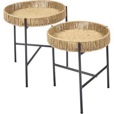 Home Deco Factory HD0171 - Set aus 2 verschachtelten runden Beistelltischen Home Deco Factory HD0171 - Set aus 2 verschachtelten runden Beistelltischen