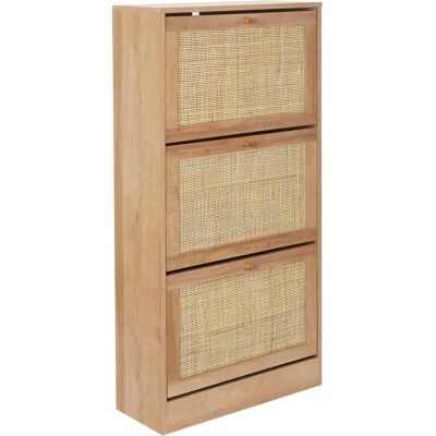 Home Déco Factory Armadio Scarpe 3 Porte Rattan Naturale - Armadio Scarpe Home Déco Factory Armadio Scarpe 3 Porte Rattan Naturale - Armadio Scarpe