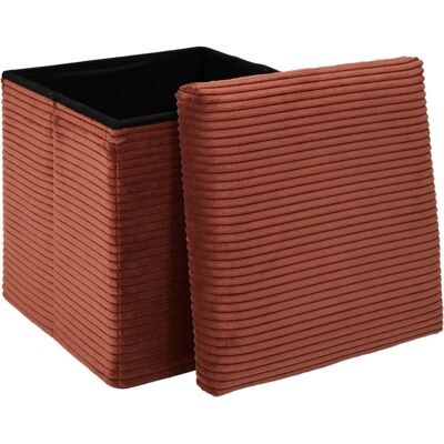 Cube de rangement Tako - Velours, 38x38x38 cm - Rangement et siège Cube de rangement Tako - Velours, 38x38x38 cm - Rangement et siège