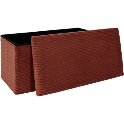 Coffre de rangement en velours côtelé - 76x38 cm - Siège et rangement - Publicité Coffre de rangement en velours côtelé - 76x38 cm - Siège et rangement - Publicité