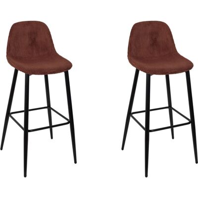 TAKO - 2-Pack - Terracotta Velours - Velours polyester - Tabourets de bar - Publicité TAKO - 2-Pack - Terracotta Velours - Velours polyester - Tabourets de bar - Publicité