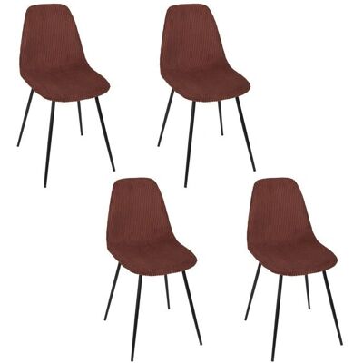 TAKO - 4 chaises velours - Terracotta - 54x45x85 cm - Chaises - Publicité TAKO - 4 chaises velours - Terracotta - 54x45x85 cm - Chaises - Publicité