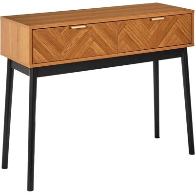 Home Deco Factory Felix Braune Holzkonsole - Rustikal Modern Stauraum Home Deco Factory Felix Braune Holzkonsole - Rustikal Modern Stauraum