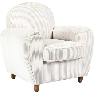 Fauteuil Club Côtelé Scott Beige - Publicité Fauteuil Club Côtelé Scott Beige - Publicité