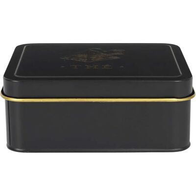 Planete Discount Boîte à Sachets de Thé en Métal - Noir et Doré Planete Discount Boîte à Sachets de Thé en Métal - Noir et Doré