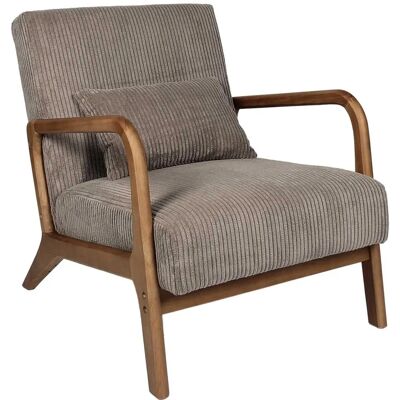 Home Deco Factory Fauteuil Velours Taupe Home Deco Factory Fauteuil Velours Taupe