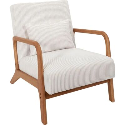 Home Deco Factory Scott Fauteuil Beige à Rayures - Type de Produit Home Deco Factory Scott Fauteuil Beige à Rayures - Type de Produit