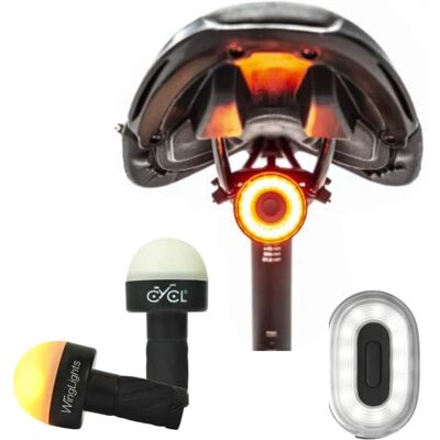 Kit de lumi pour vélo TOAD - Avant, arrière, clignotant - Publicité Kit de lumi pour vélo TOAD - Avant, arrière, clignotant - Publicité